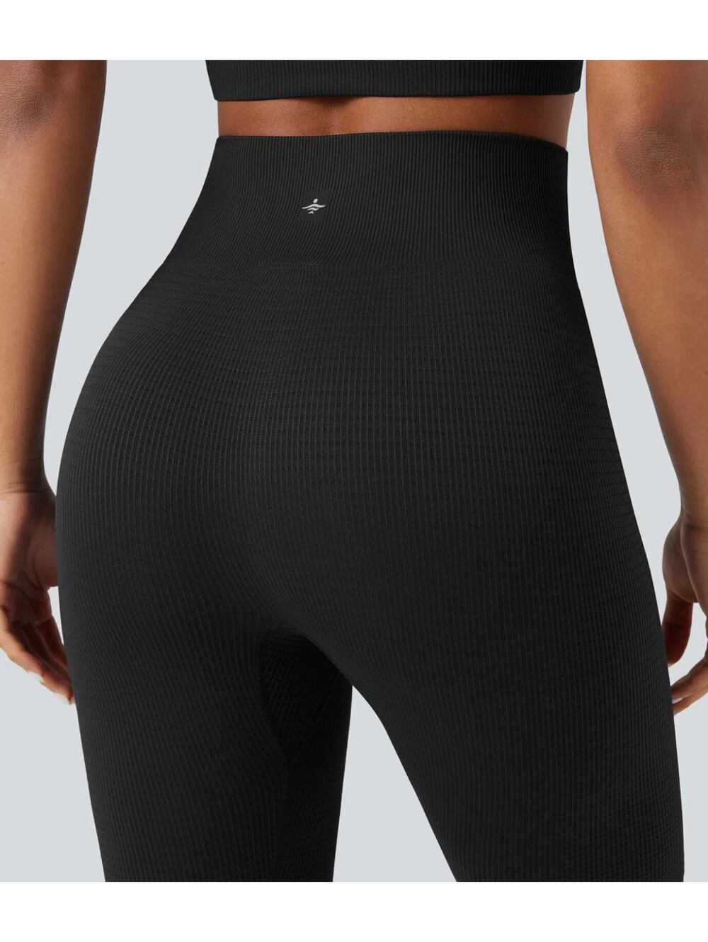Halara Seamless Flow Waffle High Waisted 7/8 Leggings Black Size XL - Picture 8 of 8